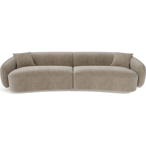 Canapé 4 places en tissu tramé taupe CELINE (1/5)