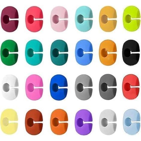 Lot de 48 Marqueurs de Verres en Silicone, Multicolores, Réutilisables, pour Verres à Vin et Champagne (1/5)