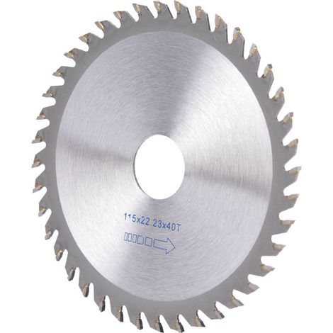 Disques de coupe circulaires en carbure pour scie circulaire sur table et meuleuse d'angle, 115 x 22,23 x 40 dents