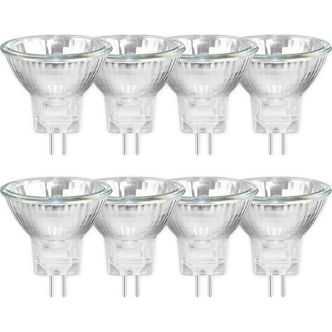 8er-Pack MR11 12V 20W GU4 Halogenlampen, dimmbarer Spot, 250LM, Halogen-Spotlampe, warmweiß 2700K, 30° Abstrahlwinkel, Bi-Pin-Sockel, Glasabdeckung [Energieklasse C]
