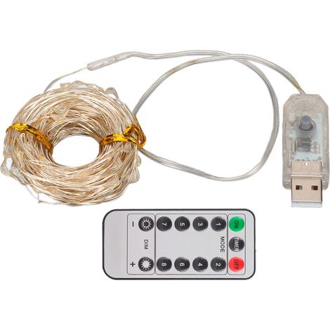 Guirlande Lumineuse LED 10m 100 LEDs avec Télécommande 8 Modes USB Étanche pour Chambre (1/5)