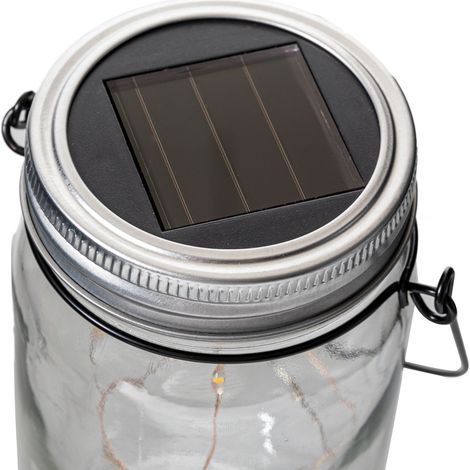 Lot de 3 lampes solaires en bocal de verre avec 8 LED, éclairage solaire pour terrasse-AquaForge (1/5)