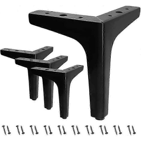 Pieds de meubles triangulaires en métal de 1,20 m, compatibles avec les armoires, les lits, les canapés, les tables, les chaises et autres meubles. (1/4)