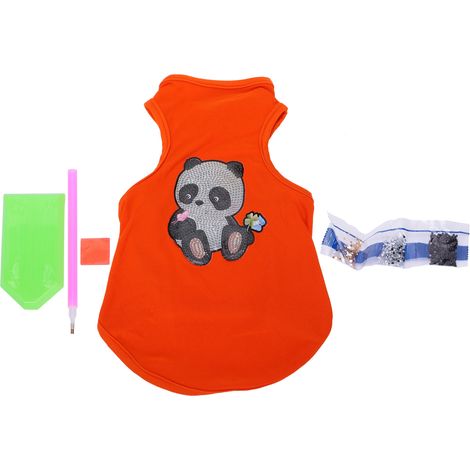 Dog Shirts Printed Rhinestone Painting Pet T-Shirt Soft Breathable Sweatshirt for Dogs and Cats(Orange M) (1/5)