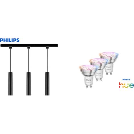 Philips Pendelleuchte 3er Hue Spot Paxie Easy Link schwarz 157 cm warmweiß-kaltweiß RGB Pendelleuchte
