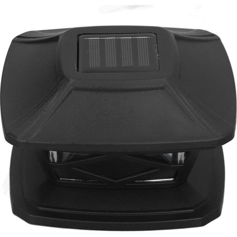 Lot de 2 lampes solaires LED pour poteaux, éclairage bicolore rechargeable, étanche IP44, boîtier en polycarbonate, pour clôture extérieure. (1/5)