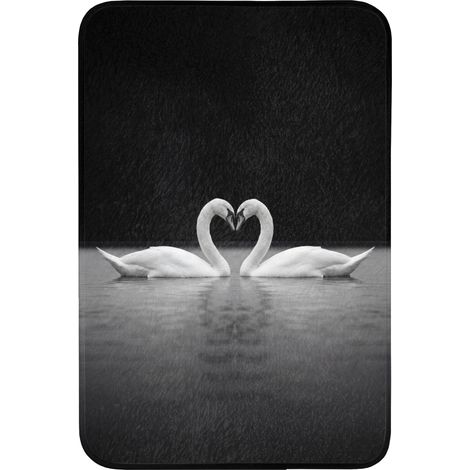TAPPETINO DA BAGNO Cigni - Cuore - Nero - Bianco 60x90 cm