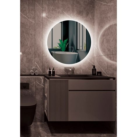 Espejo Iluminado Baño "Lisboa" Ø80Cm Blanco Frío Sensor Antivaho/On-Off [LIMEX-LISB002/80] (LIMEX-LISB002/80)