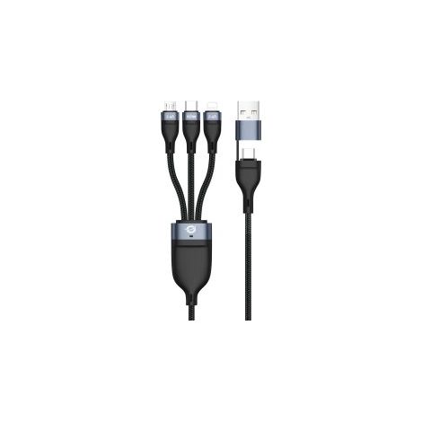 Conceptronic ETTA05B15 USB-C/Micro/Lightning-Kabel 1,5 m Schwarz