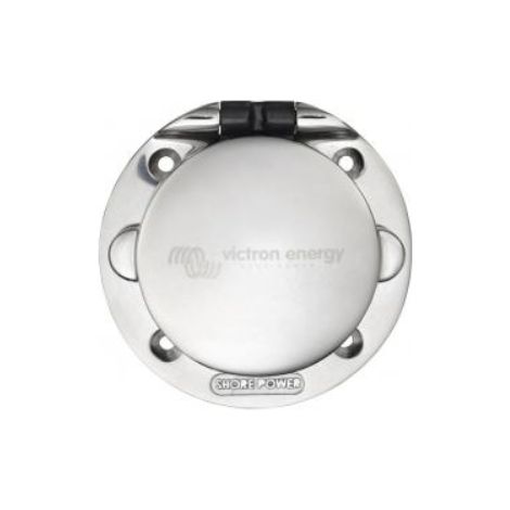 Prise de quai en acier inoxydable avec couvercle 16A/250Vac (2p/3w)