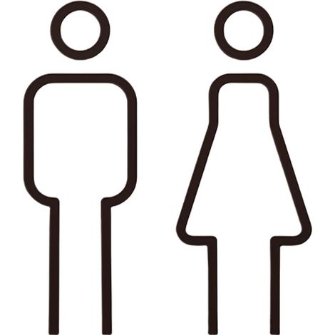 Lot de 2 Plaques WC Autocollantes en Acrylique Transparent pour Porte Signalétique Toilettes Dames et Hommes 16 × 5,5 cm (1/5)