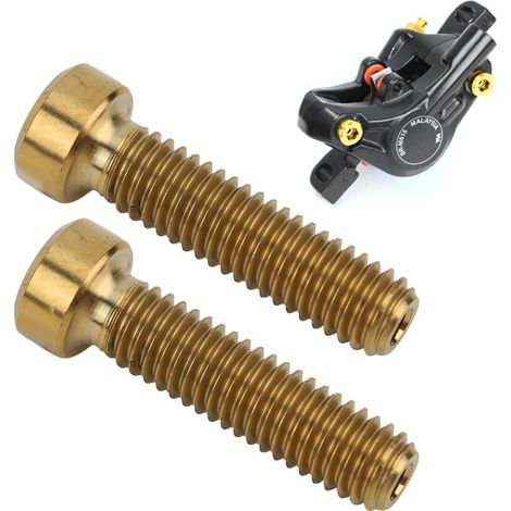 Kit de 2 Boulons en Titane pour Potence Vélo Route ou VTT, Vis Hexagonales Dorées Antidérapantes (1/4)