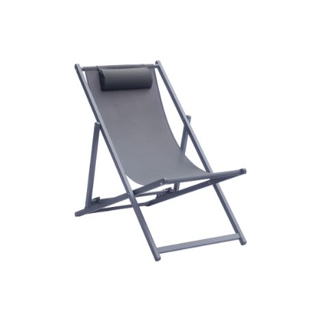 Strandkorb aus Aluminium und anthrazitfarbenem Textilene MALIGI HOME MG-COSTANZA Antracite (1/2)