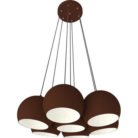 LUMICOM  JOE Sospensione, 7X E27, max 42W, metallo, corten bianco, D.25cm (1/4)