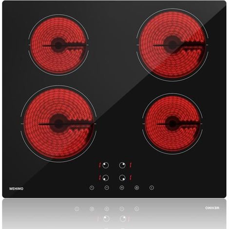 Built-in ceramic glass cooktop - WEHIMO - 4 burners - 6000W - 59x52 cm - Touch control (1/5)