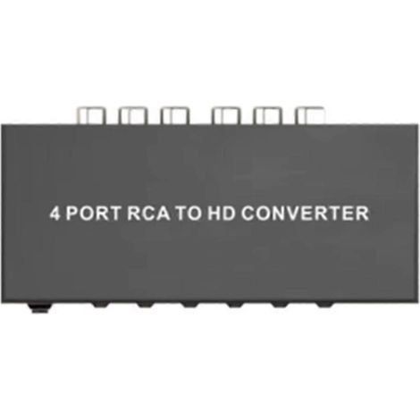 Convertisseur RCA vers HDMI compatible 1080p avec 4 entrées et 1 sortie, convertisseur de mise à l'échelle composite AV vers HDMI compatible. (1/5)