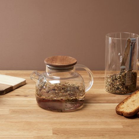 Théière - HOME DECO FACTORY - Verre - Acacia - Marron et Transparent (1/5)