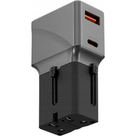 Energea TravelWorld 1A1C 25W Adapter Schwarz Gunmetal (1/5)