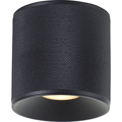 Plafonnier brillant Marty LED, 10,5 cm, 350 lm, 3000 K, aluminium, noir sable (1/5)