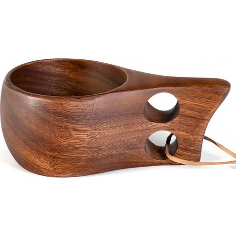 Kuksa Holzbecher, 200 ml Original-Kaffeebecher, Naturholzbecher, Kuksa Nordischer Becher zum Wandern, Campen oder als Geschenk (1/5)