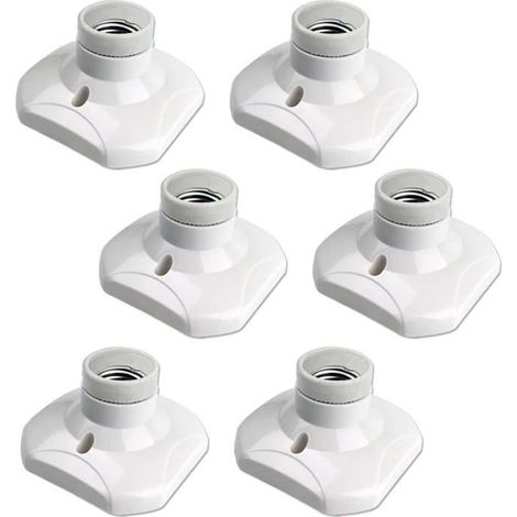 Douille Plafond E27 à Visser, AC 220-240V, Support Douille pour Ampoule LED, Base Plafonnier Culot E27, lot de 6 (1/5)