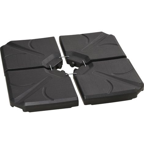 Base per Ombrellone da Giardino 103x103x8,3 cm 72 Kg Riempibile con Acqua o Sabbia in HDPE Nero (1/5)