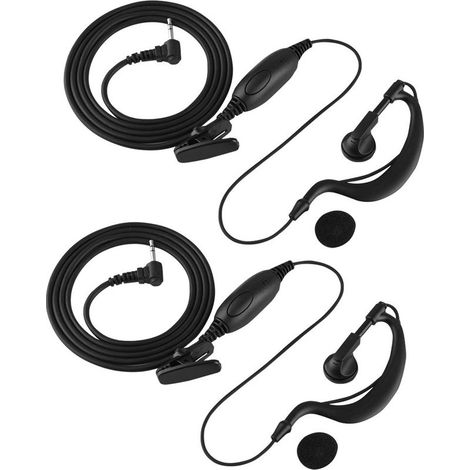 2 écouteurs intra-auriculaires pour talkie-walkie bidirectionnel, connecteur en G de 2,5 mm à une seule broche (1/5)