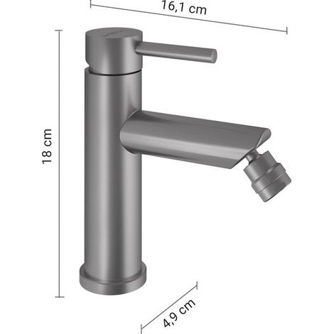 Robinet de bidet Garda gun metal 18 x 4,9 x 16,1 cm (1/2)