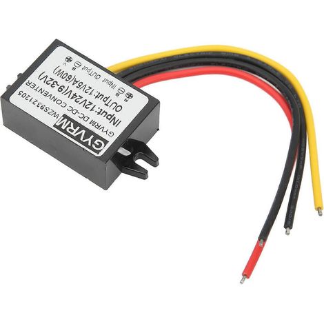 DC/DC 12V/24V 9–32V auf 12V/5A Spannungsregler, wasserdicht, flammhemmend