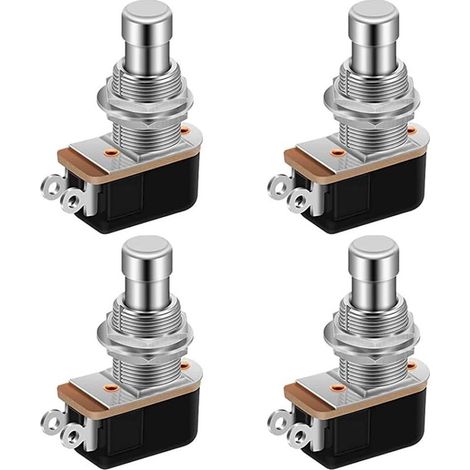4 pièces SPST 2 Broches Bouton Poussoir Momentané Doux au Toucher Pédale de Guitare Electrique Interrupteur au Pied Off (on) (1/5)