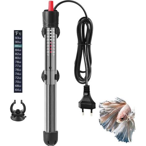 Riscaldatore per acquario da 300 W - Adatto per acquari da 100 a 240 litri - Con termostato, temperatura regolabile - Vetro al quarzo ispessito - 1 pezzo (1/5)