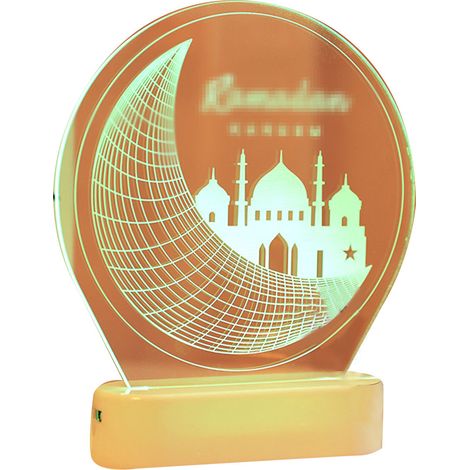 Mondschloss [Ornament] (Farbenfrohes Modell mit Fernbedienung) Dekorative LED-Lichterkette für Eid al-Fitr, Stern und Mond, stimmungsvolle Beleuchtung, hängende Lichterkette für Feierlichkeiten im Nah (1/2)