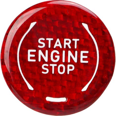Startknopfabdeckung, Motorstart-Stoppknopf-Abdeckung, Carbonfaser-Ersatz für C8 ab 2020 (Rot). (1/5)