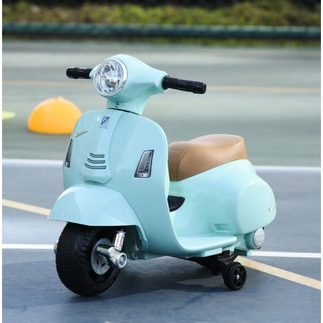 Moto elettrica per bambini 66,5x38x52 cm in metallo blu-verde, stabile – MEUBLIV (1/5)