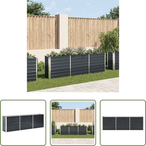 Hochbeet - Garten-Hochbeet Verzinkter Stahl 240 x 40 x 77 cm Anthrazit (1/5)
