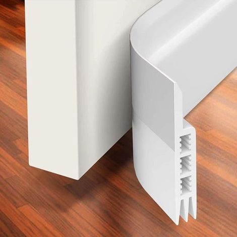 Burlete cortavientos de 3 metros de longitud para la parte inferior de las puertas，apto para puertas interiores y exteriores，color blanco