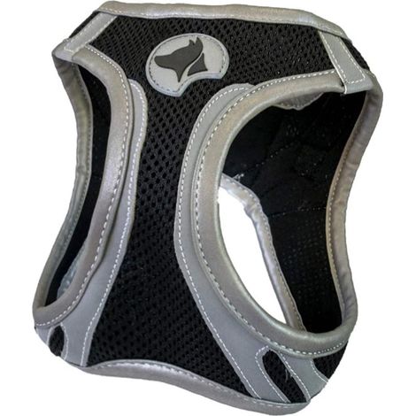 S: Pettorina Reflective Hiking Nera con imbottitura interna per cani