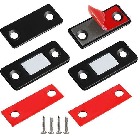 Magnetische Türriegel, 2er-Set, ultradünne magnetische Edelstahlriegel für Schiebetüren von Schränken (1/5)
