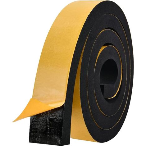 Ruban Mousse Adhésive 50mm Large 10mm Épaisseur Bandes de Mousse Néoprène Rouleau de Caoutchouc Isolation Joint Mousse Porte Anti-vibration Anti-collision Isolant Bruit Meuble Protection Voiture,2M (1/5)