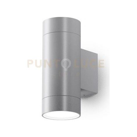 GES1066- APPLIQUE 1 LUCE ATTCACO GU10 COLORE GRIGIO ALLUMINIO IN ALLUMINIO IP54 H.16CM