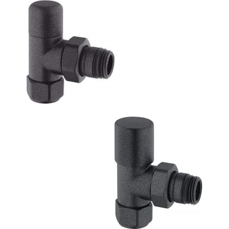 Jeu de vannes pour radiateurs en noir anthracite, raccord gaz 1/2" Arteclima KITVAL1NA (1/5)