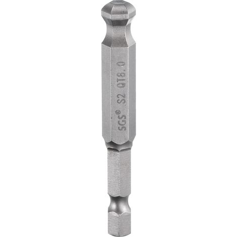 Embout de Tournevis Hexagonal à Tête Sphérique 8mm (H8.0) Embout 1/4" Tige Hexagonale 65mm (2.56") Long Magnétique Embout de Tournevis Métrique en Acier S2 (1/5)