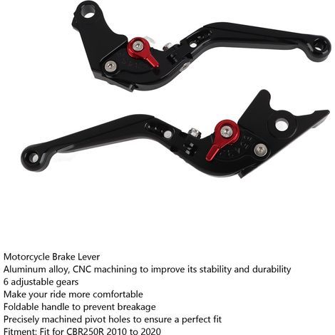 [Poignée Frein et Embrayage] Manette Brake & Clutch Levier 6 Positions Aluminium Alloy Modulable CBR250R 2010-2020 (1/5)