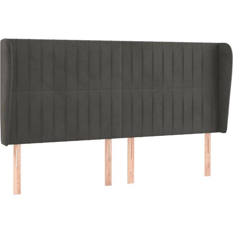 Maison Exclusive - Testiera ad Orecchio GrigioScuro 163x23x118/128cm in Velluto
