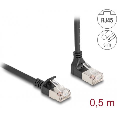 Delock cable de red rj45 cat.6a s/ftp slim 90° oben angular / gerade 0,5 m