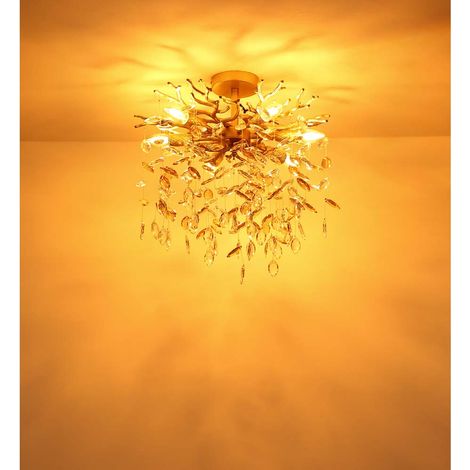 Deckenstrahler Spotleiste Wohnzimmerlampe Deckenleuchte Esszimmerlampe Lampenschirm mit Stanzungen, Metall schwarz gold, 4x E14 Fassungen, LxBxH 60x10x17,5 cm (1/5)