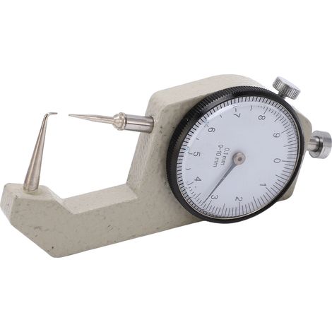 Tragbares Dickenmessgerät, 0-10 mm Messmikrometer, gut lesbare Skala, Nadelanzeige, gebogene Spitze, verschleißfest, präzises Messwerkzeug. (1/5)