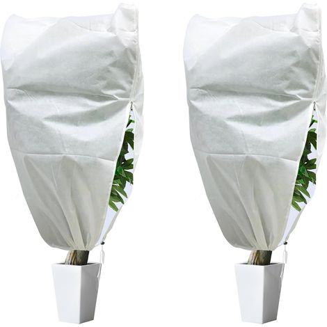 Voile de Hivernage pour Plantes Extérieures, Lot de 2 Housses d'Hivernage 120 x 180 cm, Sac Serre de Hivernage 60 g/m², Housses de Protection pour Palmier Olivier Citronnier contre le Froid et le Gel (1/5)