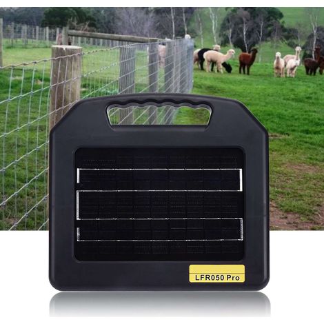 Contrôleur de clôture solaire portable pour élevage (portée de 48 km), clôture électronique, économiseur d'énergie solaire, 8 W, norme américaine (1/5)