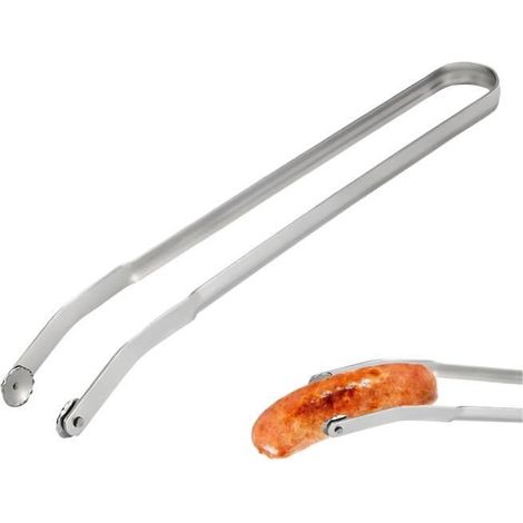 Pince à barbecue - yd - 38 cm - Acier inoxydable - Design contemporain - Pince à saucisses (1/4)